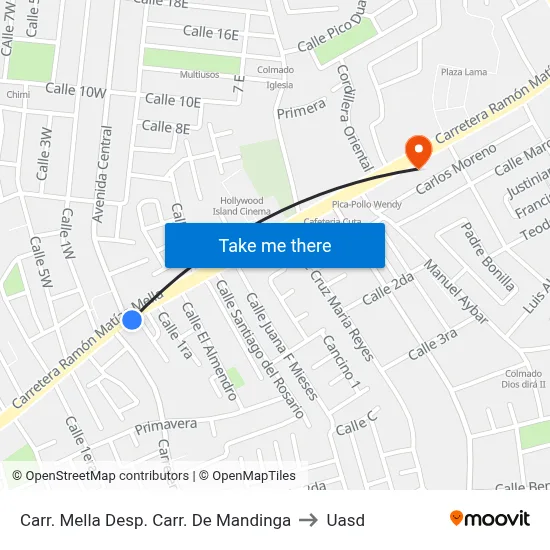 Carr. Mella Desp. Carr. De Mandinga to Uasd map