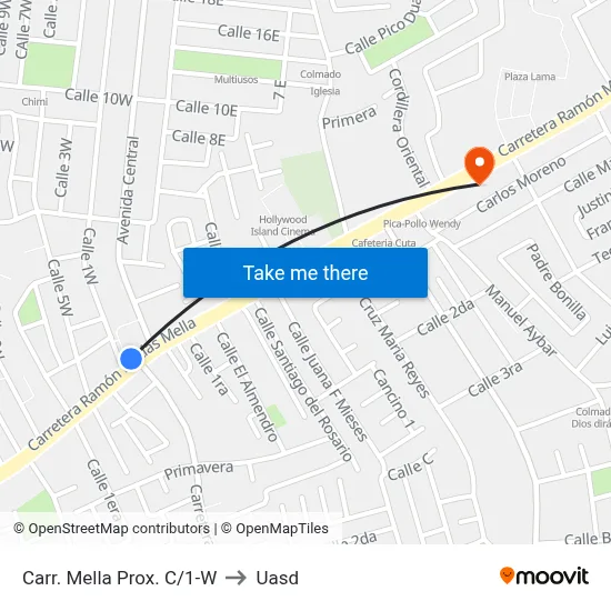 Carr. Mella Prox. C/1-W to Uasd map