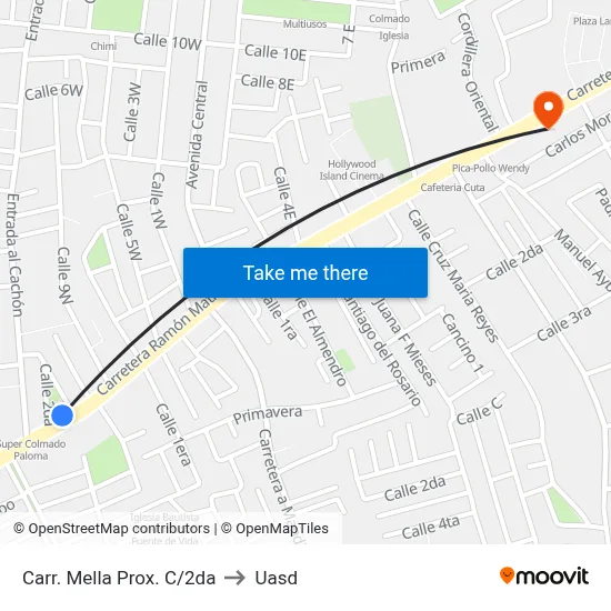 Carr. Mella Prox. C/2da to Uasd map
