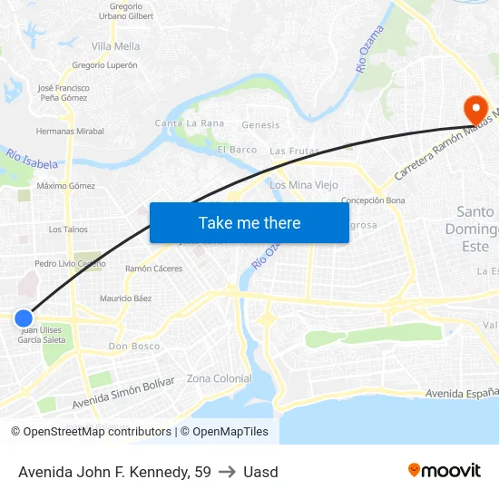 Avenida John F. Kennedy, 59 to Uasd map