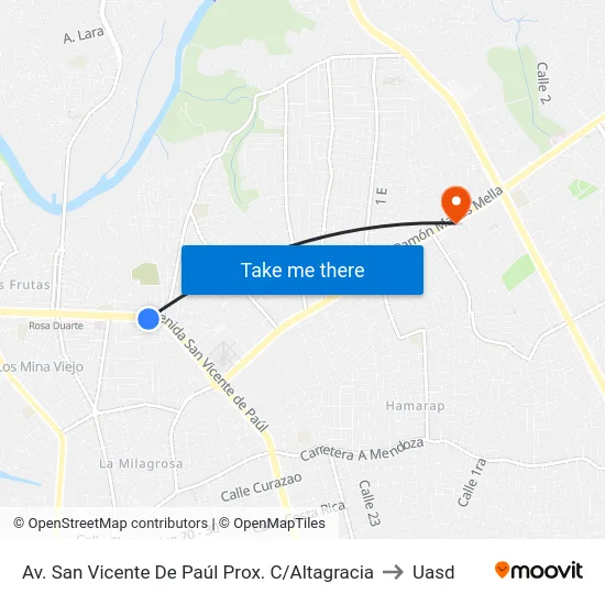 Av. San Vicente De Paúl Prox. C/Altagracia to Uasd map