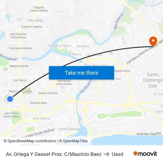 Av. Ortega Y Gasset Prox. C/Mauricio Baez to Uasd map