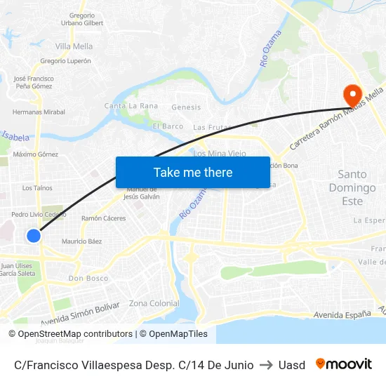 C/Francisco Villaespesa Desp. C/14 De Junio to Uasd map