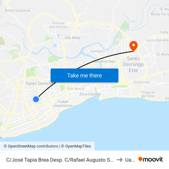 C/José Tapia Brea Desp. C/Rafael Augusto Sánchez to Uasd map