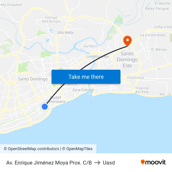 Av. Enrique Jiménez Moya Prox. C/B to Uasd map