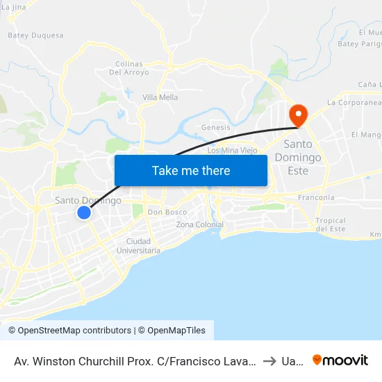 Av. Winston Churchill Prox. C/Francisco Lavander to Uasd map