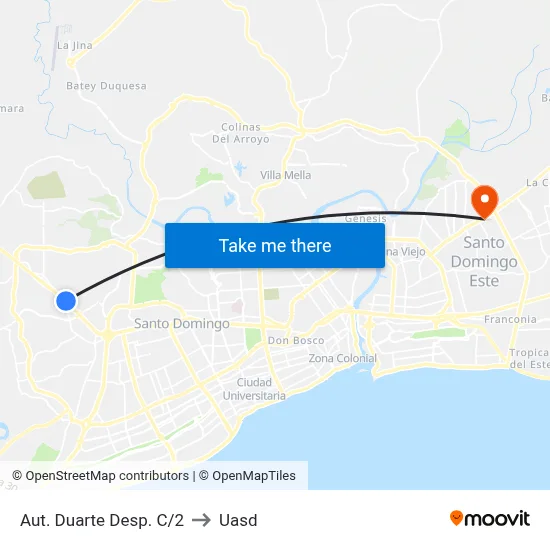 Aut. Duarte Desp. C/2 to Uasd map