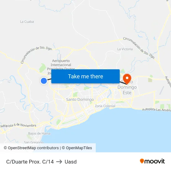 C/Duarte Prox. C/14 to Uasd map