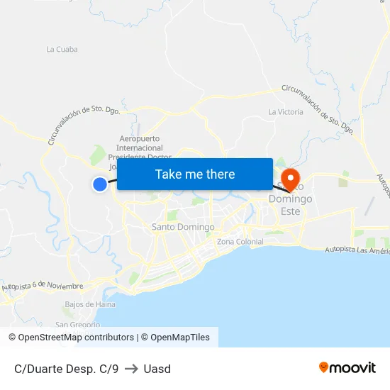 C/Duarte Desp. C/9 to Uasd map