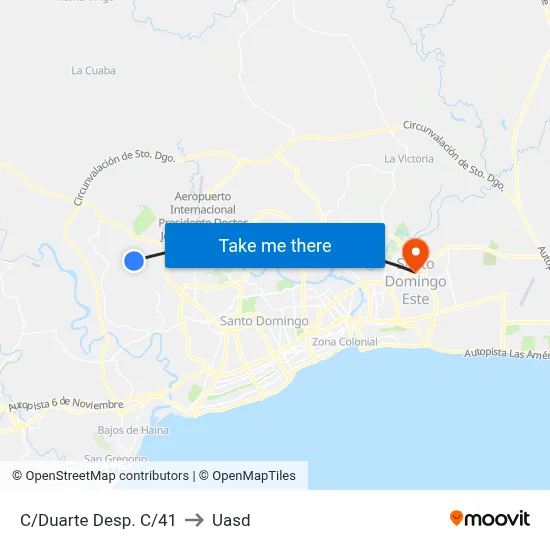 C/Duarte Desp. C/41 to Uasd map