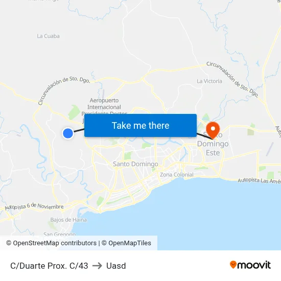 C/Duarte Prox. C/43 to Uasd map