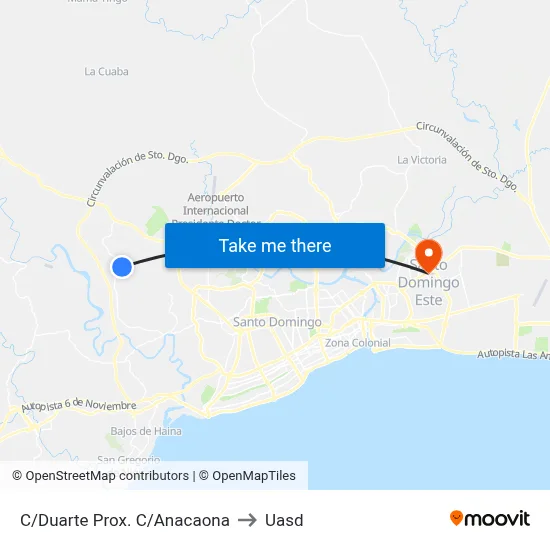 C/Duarte Prox. C/Anacaona to Uasd map
