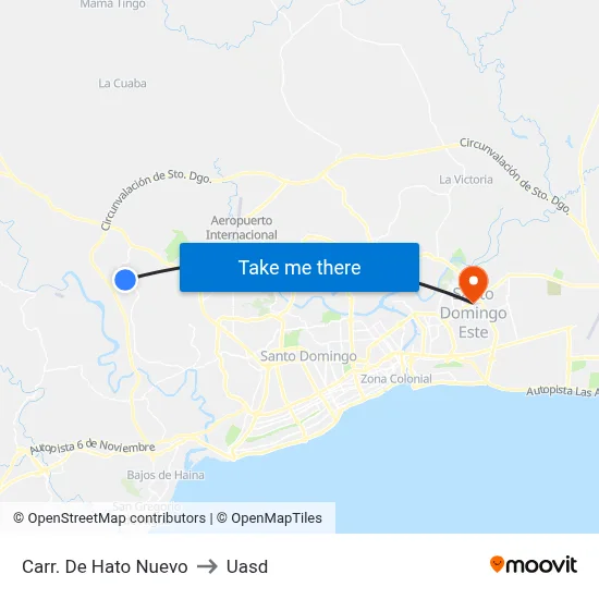 Carr. De Hato Nuevo to Uasd map