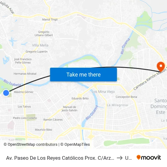 Av. Paseo De Los Reyes Católicos Prox. C/Arzobispo Romero to Uasd map