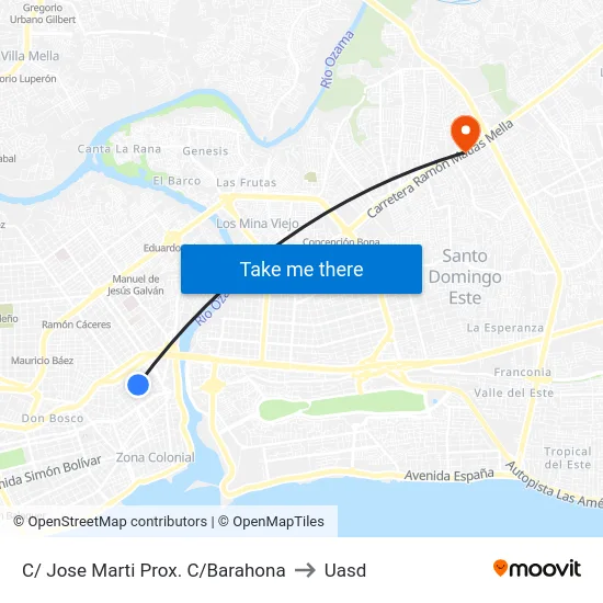 C/ Jose Marti Prox. C/Barahona to Uasd map