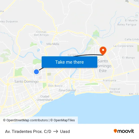 Av. Tiradentes Prox. C/D to Uasd map