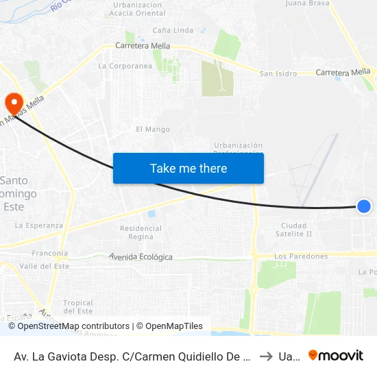 Av. La Gaviota Desp. C/Carmen Quidiello De Bosch to Uasd map