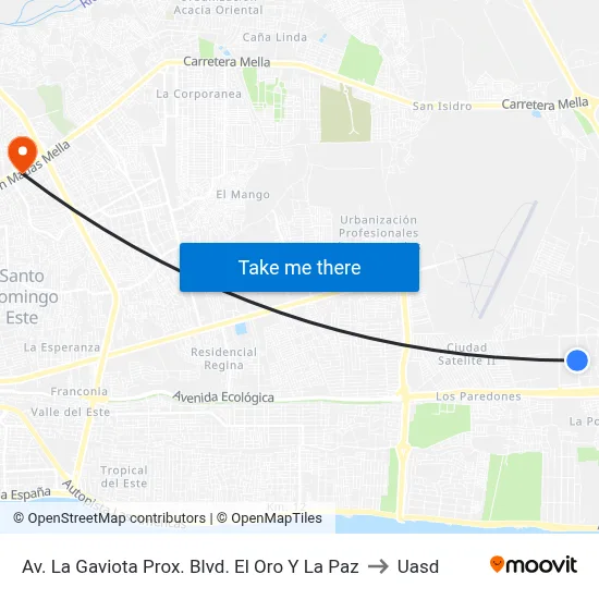 Av. La Gaviota Prox. Blvd. El Oro Y La Paz to Uasd map