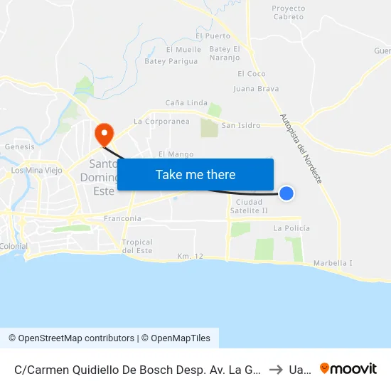 C/Carmen Quidiello De Bosch Desp. Av. La Gaviota to Uasd map