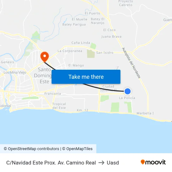 C/Navidad Este Prox. Av. Camino Real to Uasd map