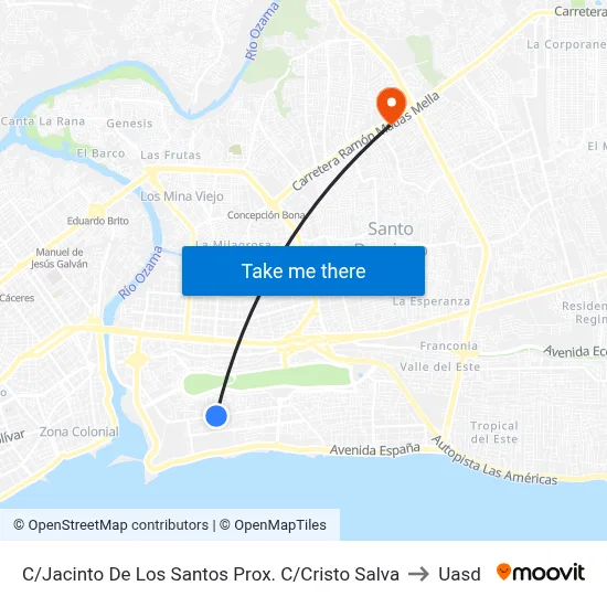 C/Jacinto De Los Santos Prox. C/Cristo Salva to Uasd map