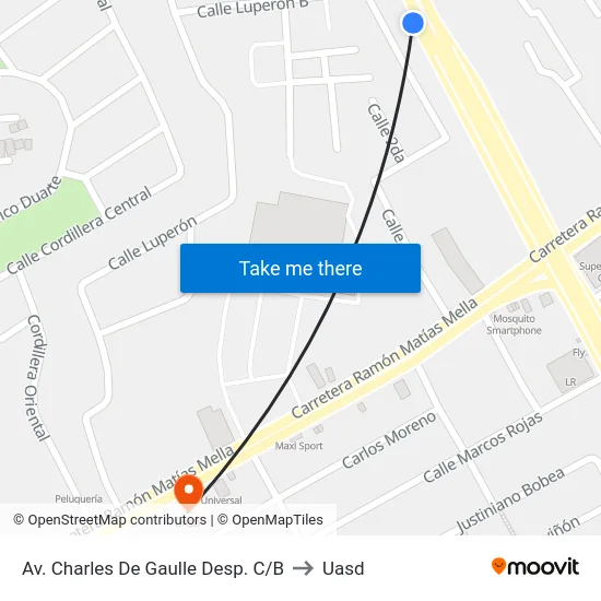 Av. Charles De Gaulle Desp. C/B to Uasd map
