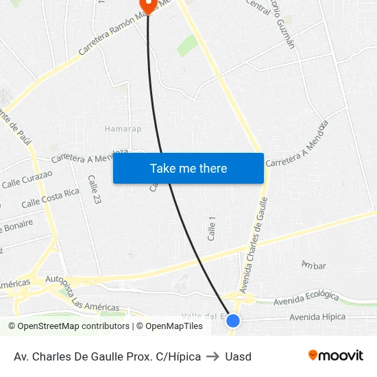 Av. Charles De Gaulle Prox. C/Hípica to Uasd map
