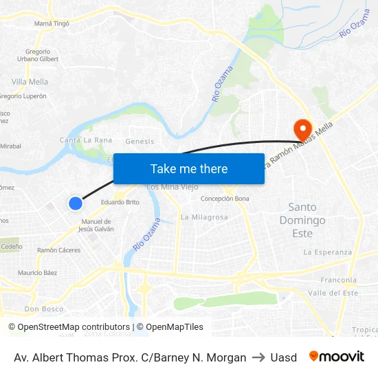 Av. Albert Thomas Prox. C/Barney N. Morgan to Uasd map