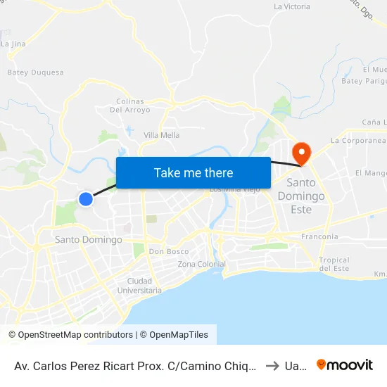 Av. Carlos Perez Ricart Prox. C/Camino Chiquito to Uasd map