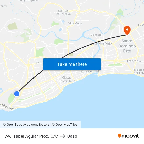 Av. Isabel Aguiar Prox. C/C to Uasd map