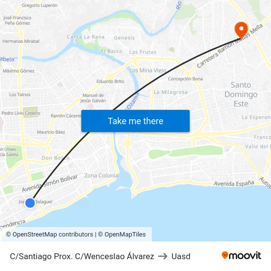 C/Santiago Prox. C/Wenceslao Álvarez to Uasd map