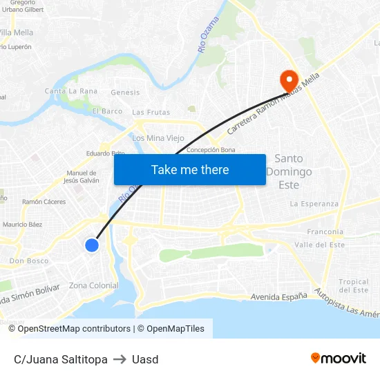 C/Juana Saltitopa to Uasd map
