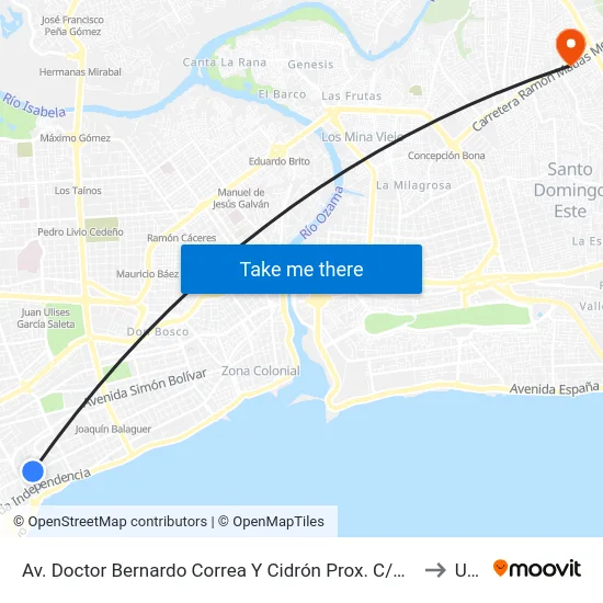 Av. Doctor Bernardo Correa Y Cidrón Prox. C/Paseo De Los Medicos to Uasd map