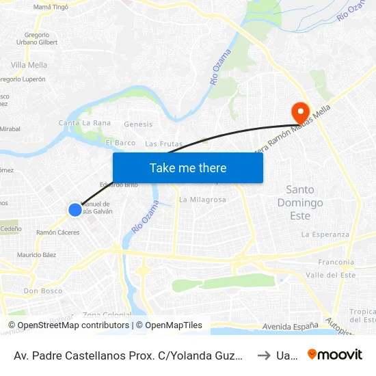 Av. Padre Castellanos Prox. C/Yolanda Guzman to Uasd map