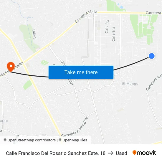 Calle Francisco Del Rosario Sanchez Este, 18 to Uasd map
