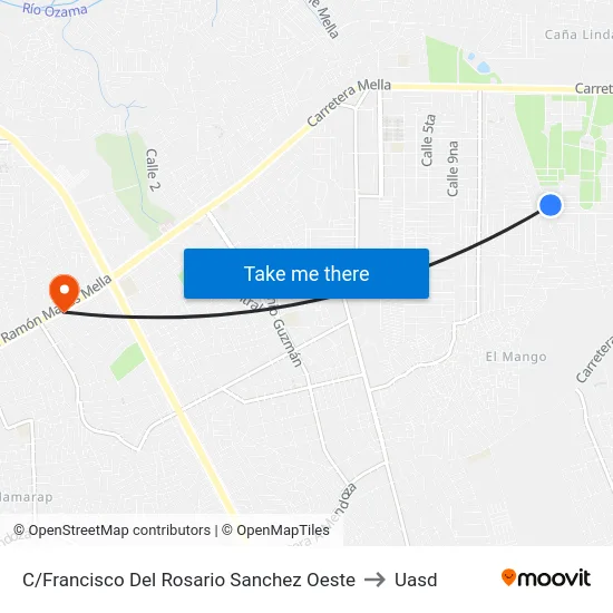 C/Francisco Del Rosario Sanchez Oeste to Uasd map