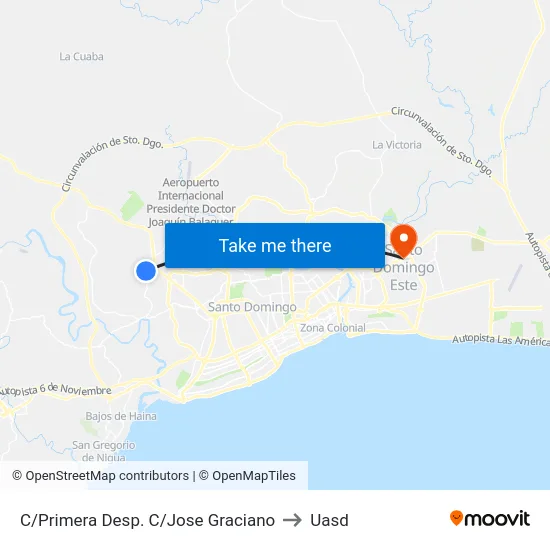 C/Primera Desp. C/Jose Graciano to Uasd map