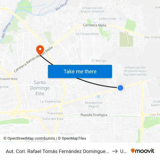 Aut. Corl. Rafael Tomás Fernández Domínguez Prox. C/Trinitaria to Uasd map
