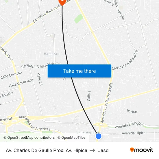 Av. Charles De Gaulle Prox. Av. Hipica to Uasd map
