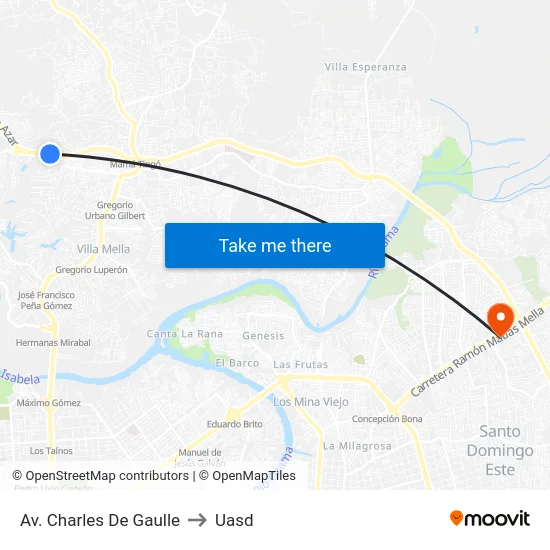 Av. Charles De Gaulle to Uasd map