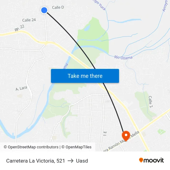 Carretera La Victoria, 521 to Uasd map