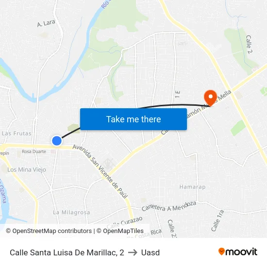 Calle Santa Luisa De Marillac, 2 to Uasd map