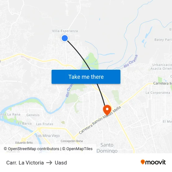 Carr.  La Victoria to Uasd map