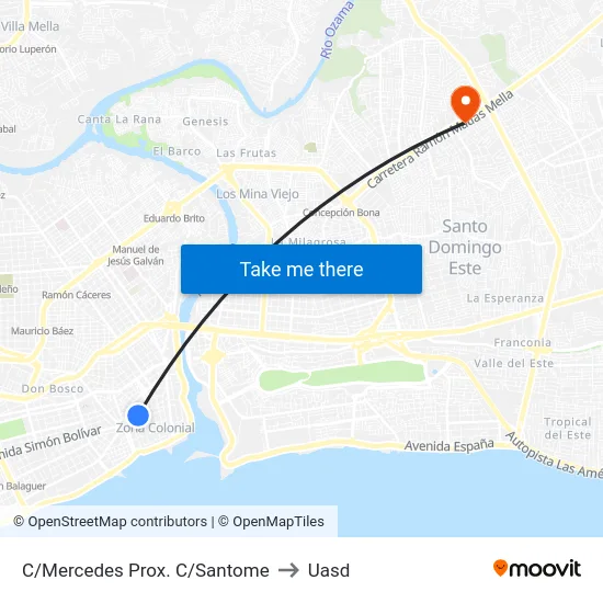 C/Mercedes Prox. C/Santome to Uasd map