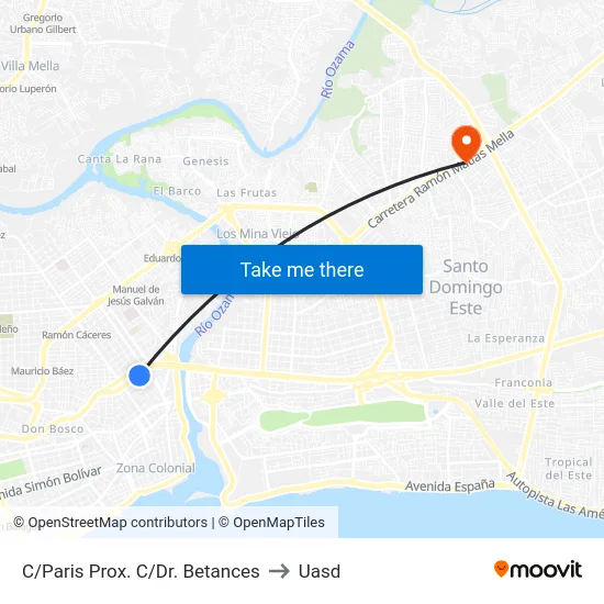 C/Paris Prox. C/Dr. Betances to Uasd map