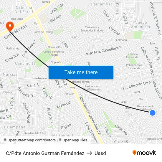 C/Pdte Antonio Guzmán Fernández to Uasd map