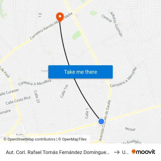 Aut. Corl. Rafael Tomás Fernández Domínguez Desp. Av. Charles De Gaulle to Uasd map
