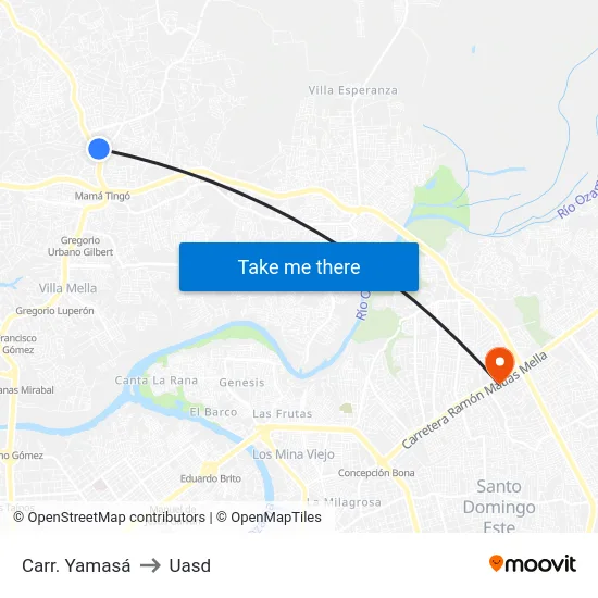 Carr. Yamasá to Uasd map