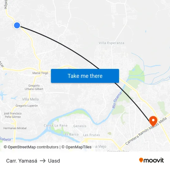 Carr. Yamasá to Uasd map