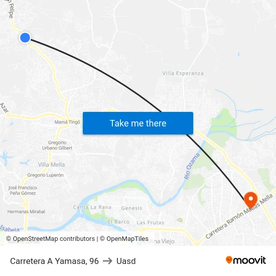 Carretera A Yamasa, 96 to Uasd map